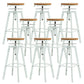 Modern Armless Counter Stool Iron Bar Stool with Wooden Seat and Pedal White Backless 8 Piece Set Clearhalo 'Bar Furniture' 'Bar Stools' 'bar_stools' 'furn' 'furn_bar_stools' 'Furniture' 'Kitchen & Dining Furniture' 6076935