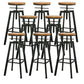 Modern Armless Counter Stool Iron Bar Stool with Wooden Seat and Pedal Black Backless 8 Piece Set Clearhalo 'Bar Furniture' 'Bar Stools' 'bar_stools' 'furn' 'furn_bar_stools' 'Furniture' 'Kitchen & Dining Furniture' 6076936