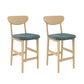 Contemporary Low Back Bar stool PU Leather Counter Bar Stool with 4 Legs
