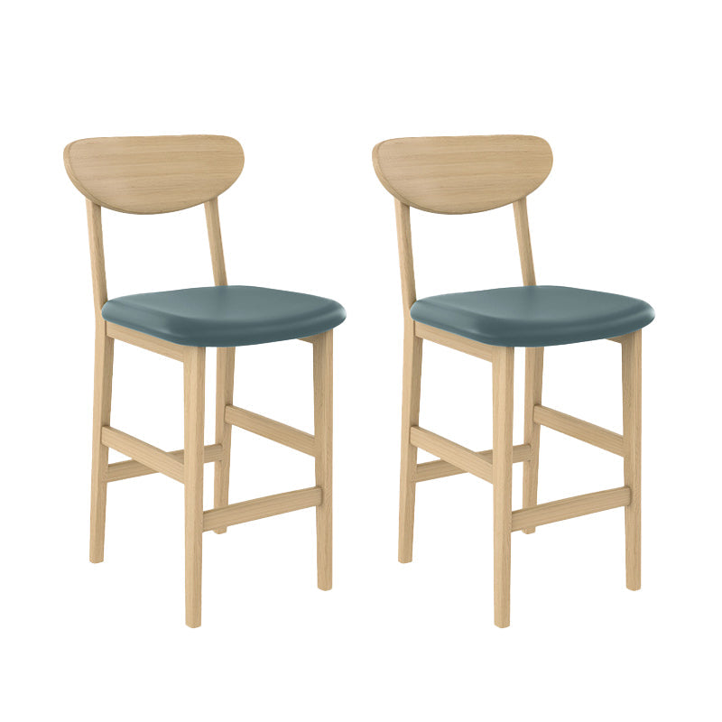 Contemporary Low Back Bar stool PU Leather Counter Bar Stool with 4 Legs
