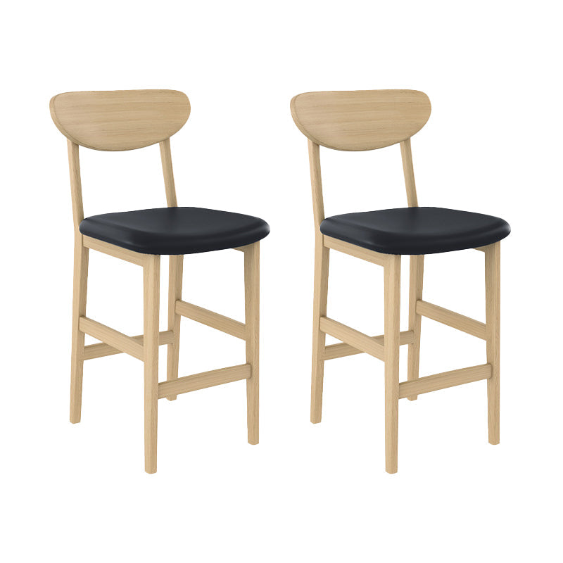 Contemporary Low Back Bar stool PU Leather Counter Bar Stool with 4 Legs