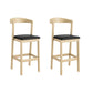 Contemporary Low Back Bar stool PU Leather Counter Bar Stool with 4 Legs