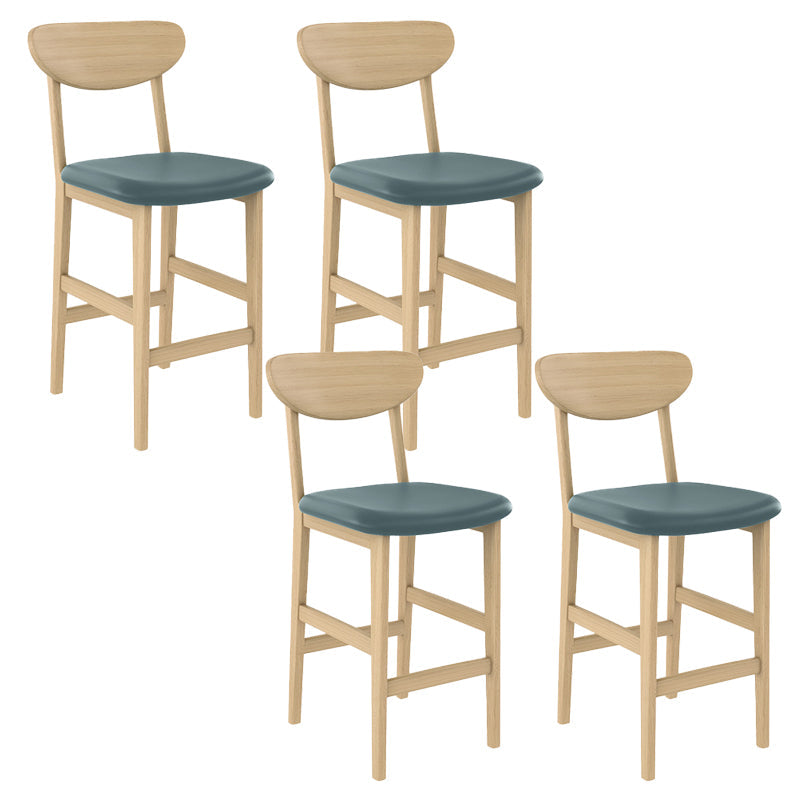 Contemporary Low Back Bar stool PU Leather Counter Bar Stool with 4 Legs
