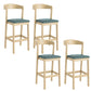Contemporary Low Back Bar stool PU Leather Counter Bar Stool with 4 Legs