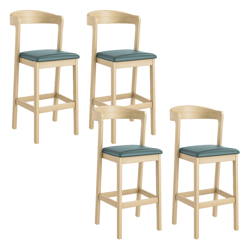 Contemporary Low Back Bar stool PU Leather Counter Bar Stool with 4 Legs