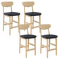 Contemporary Low Back Bar stool PU Leather Counter Bar Stool with 4 Legs