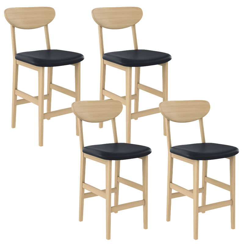 Contemporary Low Back Bar stool PU Leather Counter Bar Stool with 4 Legs
