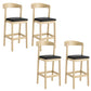 Contemporary Low Back Bar stool PU Leather Counter Bar Stool with 4 Legs