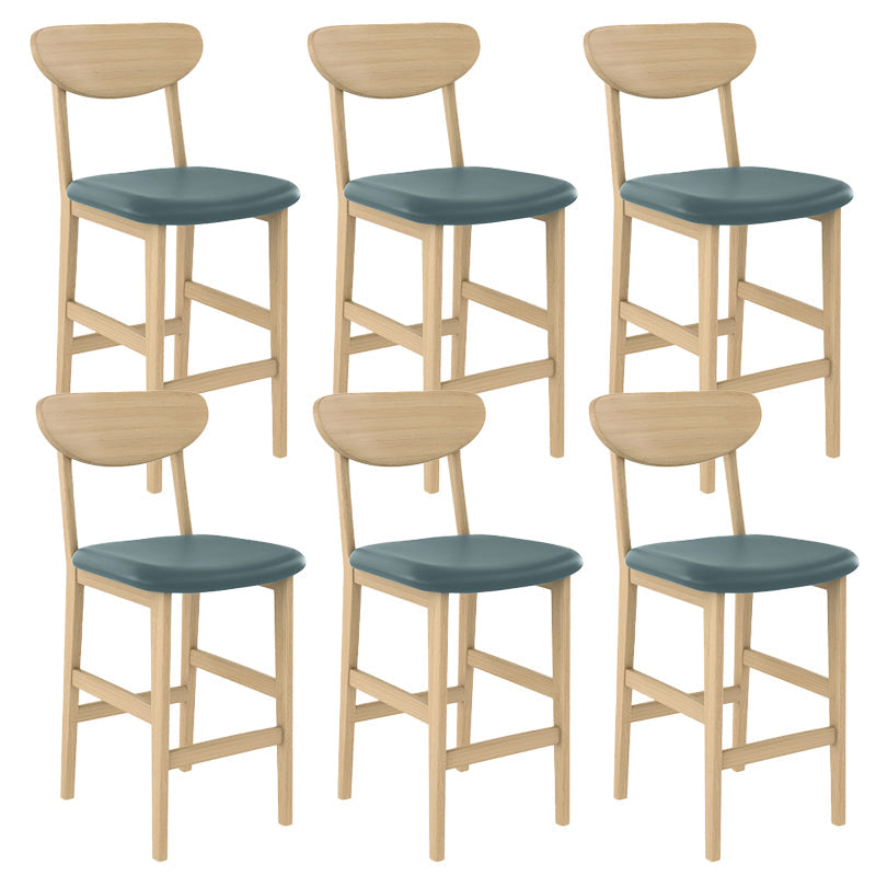Contemporary Low Back Bar stool PU Leather Counter Bar Stool with 4 Legs