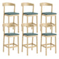 Contemporary Low Back Bar stool PU Leather Counter Bar Stool with 4 Legs
