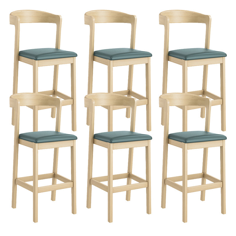 Contemporary Low Back Bar stool PU Leather Counter Bar Stool with 4 Legs