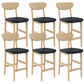 Contemporary Low Back Bar stool PU Leather Counter Bar Stool with 4 Legs