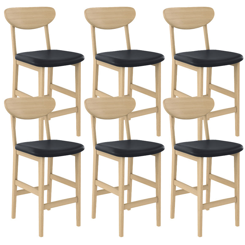 Contemporary Low Back Bar stool PU Leather Counter Bar Stool with 4 Legs