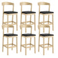 Contemporary Low Back Bar stool PU Leather Counter Bar Stool with 4 Legs