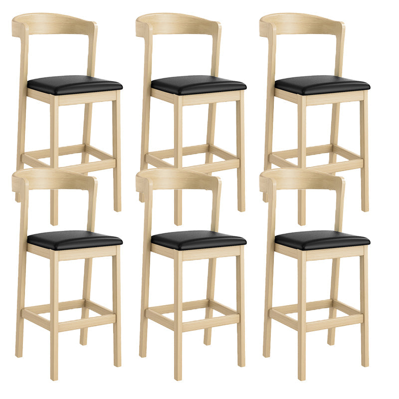 Contemporary Low Back Bar stool PU Leather Counter Bar Stool with 4 Legs