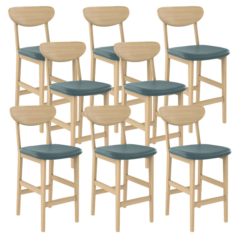 Contemporary Low Back Bar stool PU Leather Counter Bar Stool with 4 Legs
