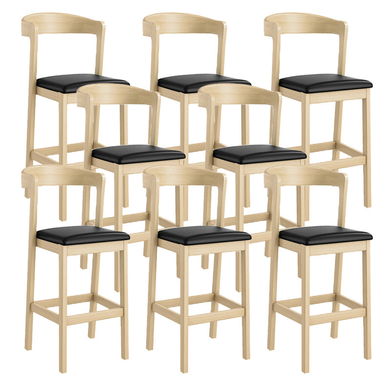Contemporary Low Back Bar stool PU Leather Counter Bar Stool with 4 Legs