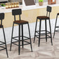 Industrial Square Footrest Counter Chair Metal Low Back Counter and Bar Stool