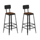 Industrial Square Footrest Counter Chair Metal Low Back Counter and Bar Stool