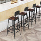 Industrial Square Footrest Counter Chair Metal Low Back Counter and Bar Stool