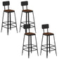 Industrial Square Footrest Counter Chair Metal Low Back Counter and Bar Stool