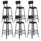 Industrial Square Footrest Counter Chair Metal Low Back Counter and Bar Stool