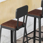 Industrial Square Footrest Counter Chair Metal Low Back Counter and Bar Stool