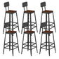 Industrial Square Footrest Counter Chair Metal Low Back Counter and Bar Stool