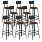 Industrial Square Footrest Counter Chair Metal Low Back Counter and Bar Stool