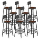 Industrial Square Footrest Counter Chair Metal Low Back Counter and Bar Stool
