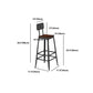 Industrial Square Footrest Counter Chair Metal Low Back Counter and Bar Stool
