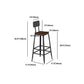 Industrial Square Footrest Counter Chair Metal Low Back Counter and Bar Stool