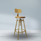 Nordic Armless Counter Stool Iron Bar Stool with Seat and Pedal