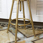 Nordic Armless Counter Stool Iron Bar Stool with Seat and Pedal
