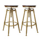 Nordic Armless Counter Stool Iron Bar Stool with Seat and Pedal