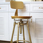 Nordic Armless Counter Stool Iron Bar Stool with Seat and Pedal