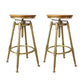 Nordic Armless Counter Stool Iron Bar Stool with Seat and Pedal