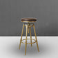 Nordic Armless Counter Stool Iron Bar Stool with Seat and Pedal