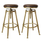 Nordic Armless Counter Stool Iron Bar Stool with Seat and Pedal