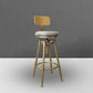 Nordic Armless Counter Stool Iron Bar Stool with Seat and Pedal
