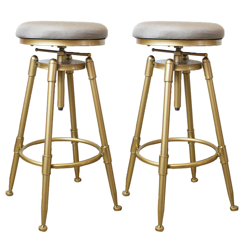 Nordic Armless Counter Stool Iron Bar Stool with Seat and Pedal