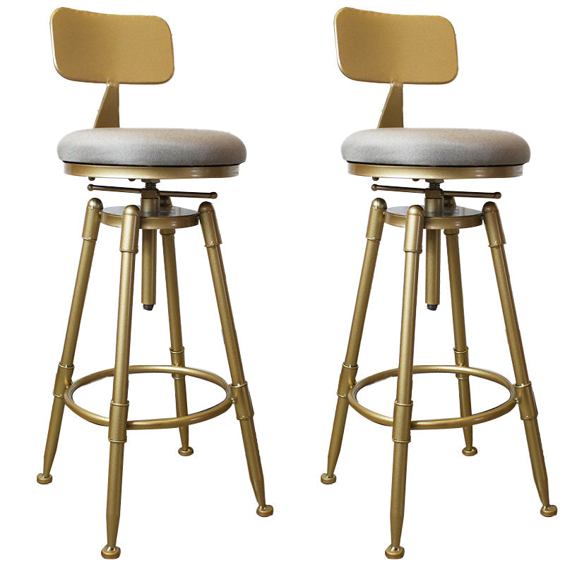 Nordic Armless Counter Stool Iron Bar Stool with Seat and Pedal