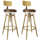 Nordic Armless Counter Stool Iron Bar Stool with Seat and Pedal