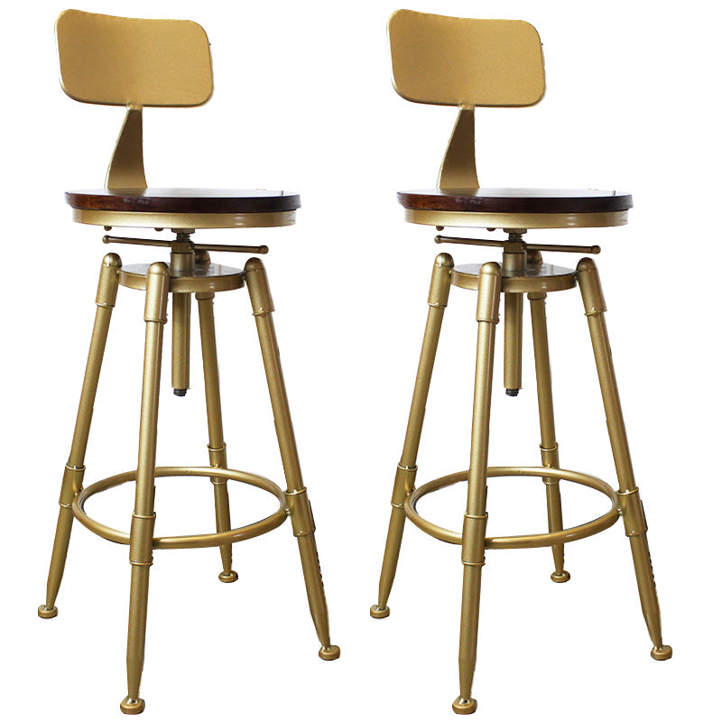 Nordic Armless Counter Stool Iron Bar Stool with Seat and Pedal
