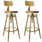 Nordic Armless Counter Stool Iron Bar Stool with Seat and Pedal