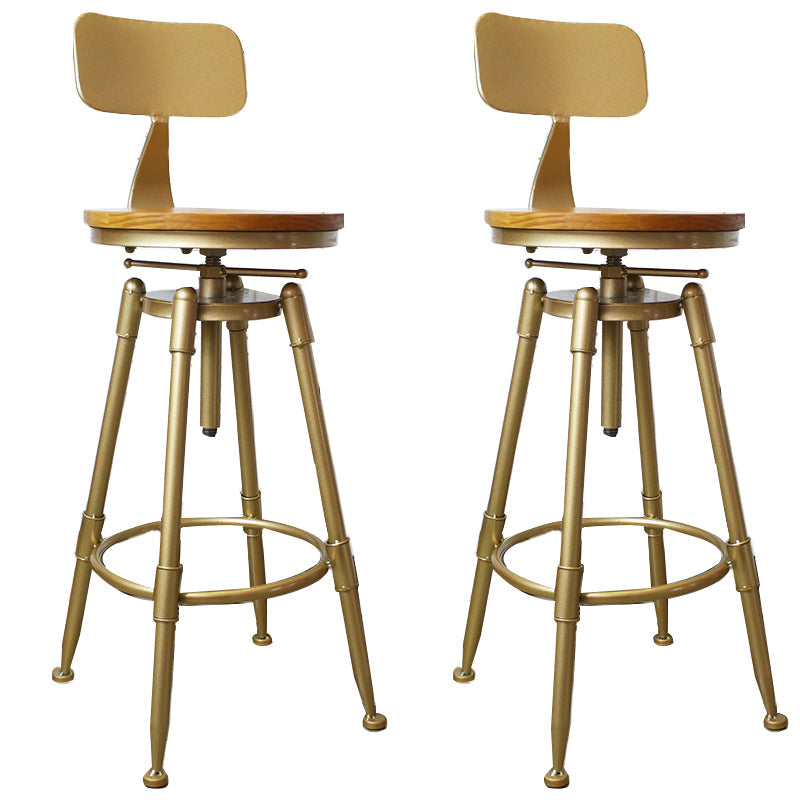 Nordic Armless Counter Stool Iron Bar Stool with Seat and Pedal