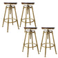 Nordic Armless Counter Stool Iron Bar Stool with Seat and Pedal