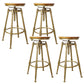 Nordic Armless Counter Stool Iron Bar Stool with Seat and Pedal