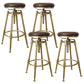 Nordic Armless Counter Stool Iron Bar Stool with Seat and Pedal