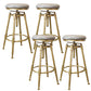 Nordic Armless Counter Stool Iron Bar Stool with Seat and Pedal
